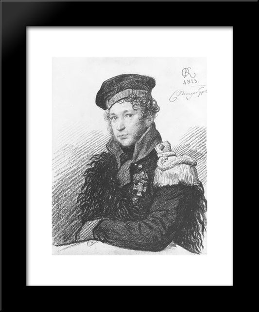 Portrait Of A. Tamilov 20x24 Black Modern Wood Framed Art Print Poster by Kiprensky, Orest