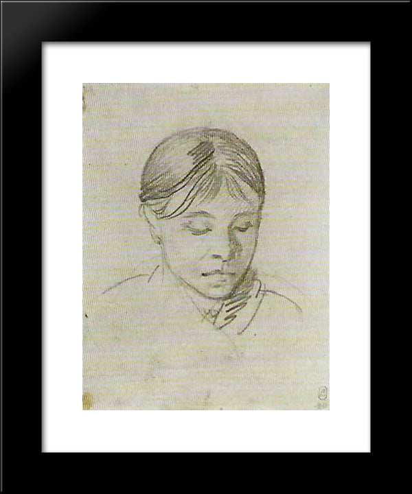 Portrait Of A Sister (Anna Schwalbe) 20x24 Black Modern Wood Framed Art Print Poster by Kiprensky, Orest