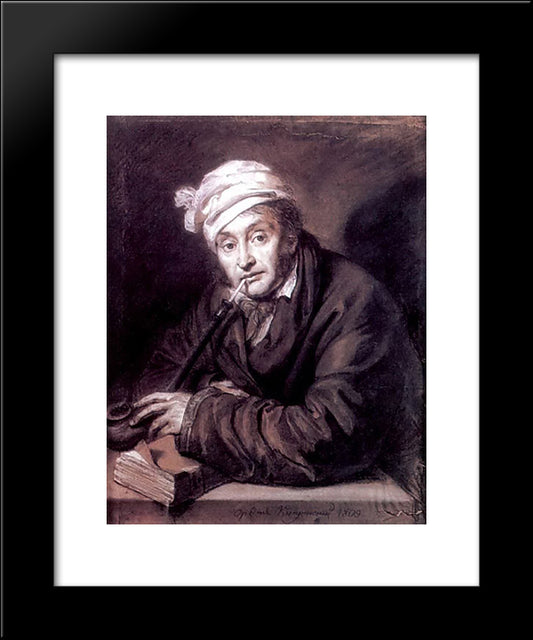 Portrait Of Alexei Davydov 20x24 Black Modern Wood Framed Art Print Poster by Kiprensky, Orest