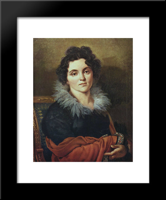 Portrait Of Darya Nikolaevna Chvostova 20x24 Black Modern Wood Framed Art Print Poster by Kiprensky, Orest