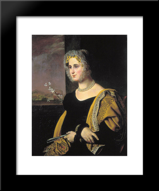 Portrait Of Ekaterina Avdulina 20x24 Black Modern Wood Framed Art Print Poster by Kiprensky, Orest