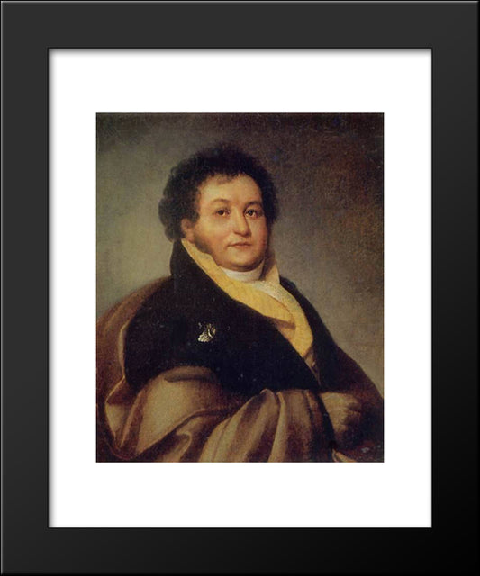 Portrait Of Giulio Litta 20x24 Black Modern Wood Framed Art Print Poster by Kiprensky, Orest