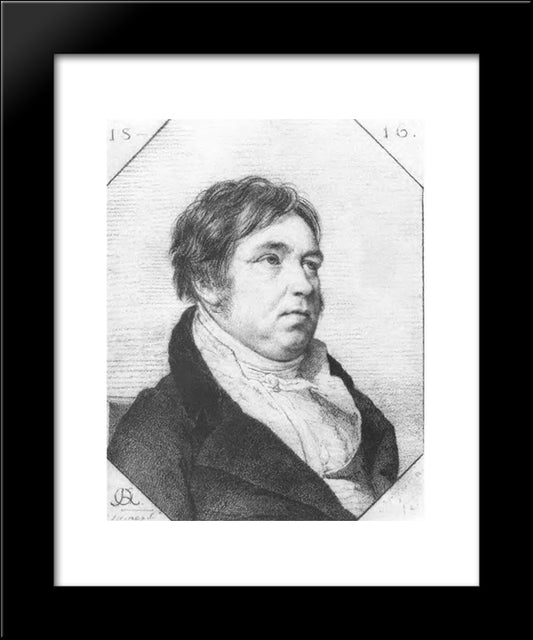 Portrait Of Ivan Krylov 20x24 Black Modern Wood Framed Art Print Poster by Kiprensky, Orest