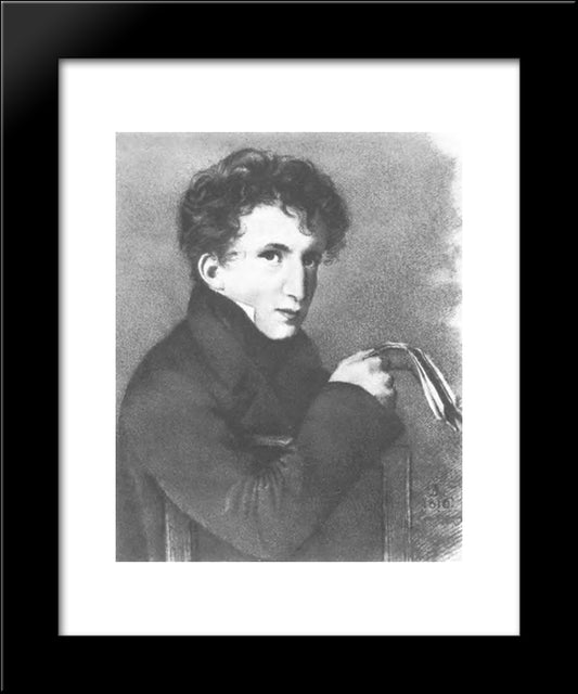 Portrait Of Jean-Francois Duval 20x24 Black Modern Wood Framed Art Print Poster by Kiprensky, Orest