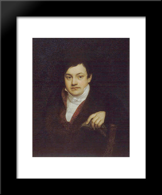 Portrait Of Kusov Aleksey Ivanovich 20x24 Black Modern Wood Framed Art Print Poster by Kiprensky, Orest