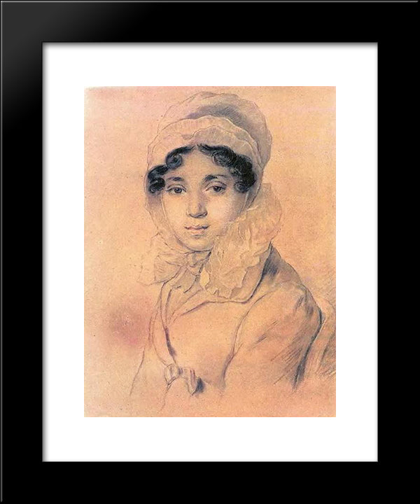 Portrait Of M. A. Kikina 20x24 Black Modern Wood Framed Art Print Poster by Kiprensky, Orest