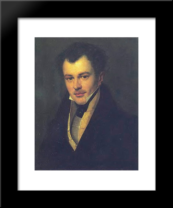 Portrait Of M.M.Cherkasov 20x24 Black Modern Wood Framed Art Print Poster by Kiprensky, Orest