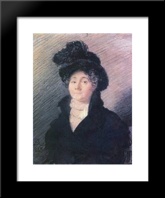 Portrait Of Mrs. Vallo 20x24 Black Modern Wood Framed Art Print Poster by Kiprensky, Orest