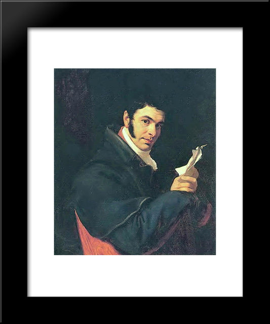 Portrait Of Nicholas Semenovich Mosolov 20x24 Black Modern Wood Framed Art Print Poster by Kiprensky, Orest