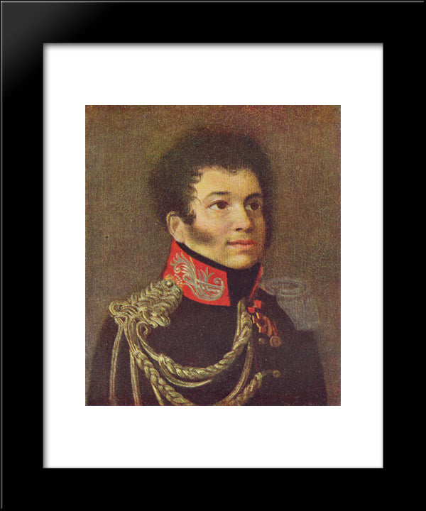 Portrait Of Sergei Nikiforovich Marin 20x24 Black Modern Wood Framed Art Print Poster by Kiprensky, Orest