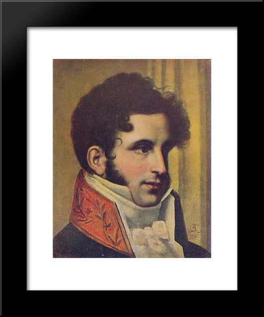 Portrait Of Sergei Uvarov 20x24 Black Modern Wood Framed Art Print Poster by Kiprensky, Orest