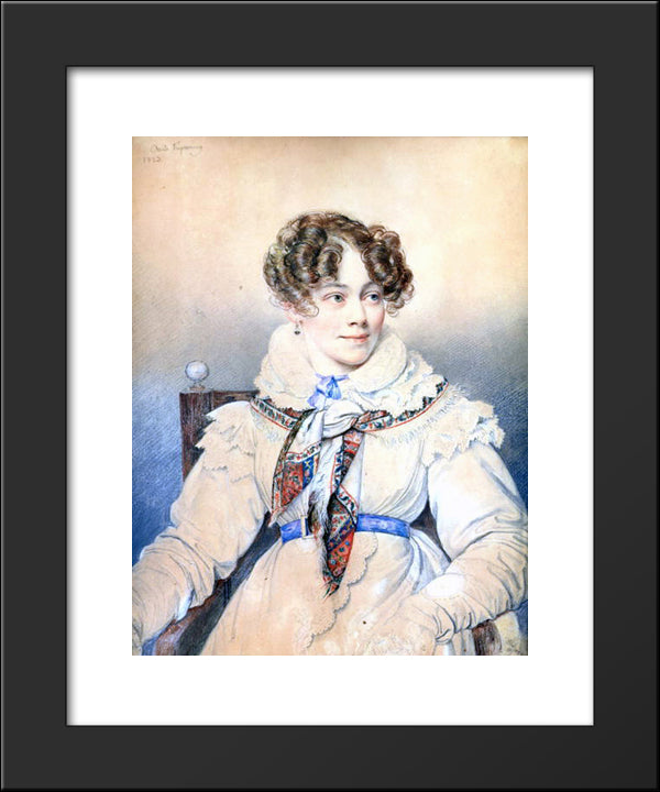 Portrait Of Sophie Rostopchine 20x24 Black Modern Wood Framed Art Print Poster by Kiprensky, Orest