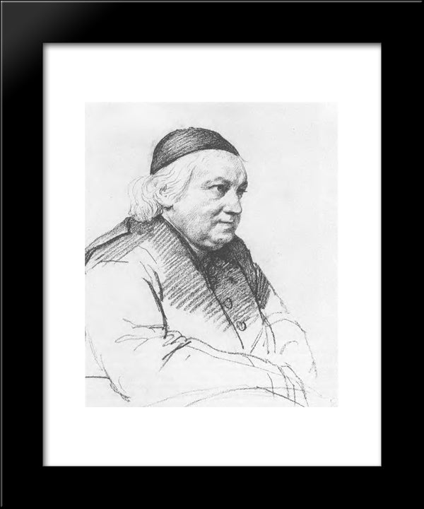 Portrait Of The Abbot Sartori 20x24 Black Modern Wood Framed Art Print Poster by Kiprensky, Orest