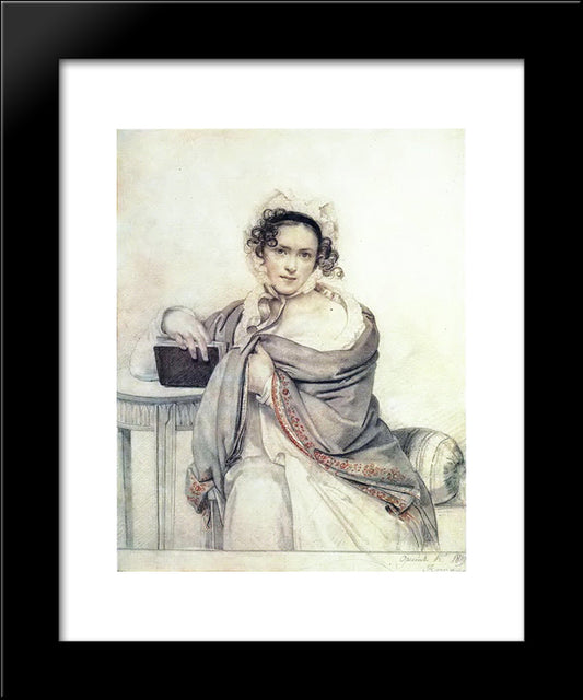 Portrait Of The Princess S. S. Scherbatova 20x24 Black Modern Wood Framed Art Print Poster by Kiprensky, Orest