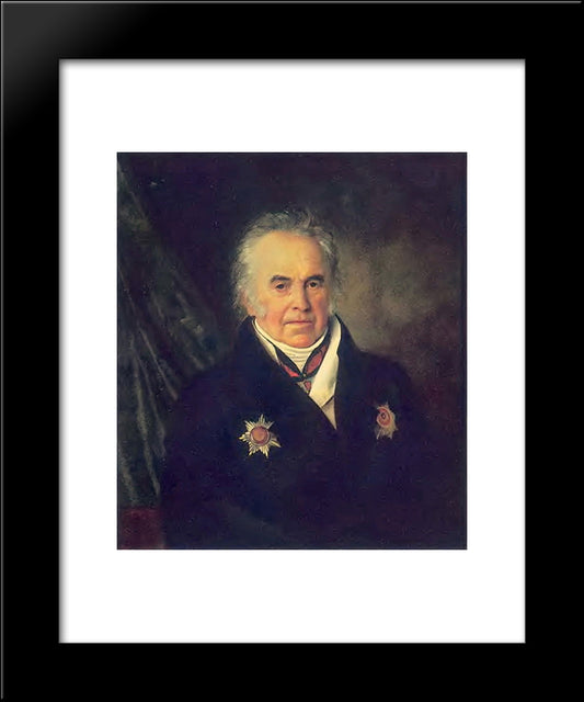 Portrait Of V. S. Sheremetev 20x24 Black Modern Wood Framed Art Print Poster by Kiprensky, Orest