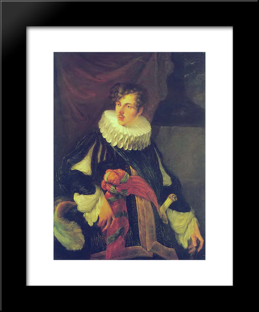 Portrait Of Vasily Alekseevich Perovsky 20x24 Black Modern Wood Framed Art Print Poster by Kiprensky, Orest