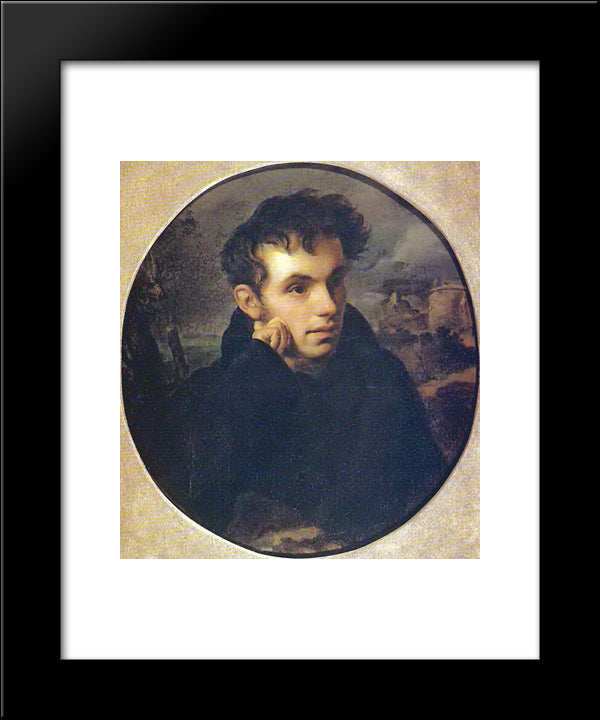 Portrait Of Vasily Zhukovsky 20x24 Black Modern Wood Framed Art Print Poster by Kiprensky, Orest