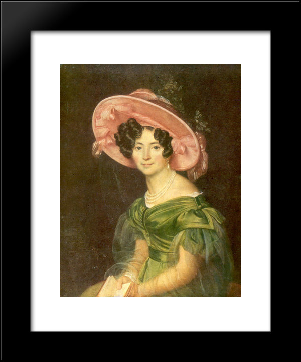 Portrait Of Zinaida Volkonskaya 20x24 Black Modern Wood Framed Art Print Poster by Kiprensky, Orest