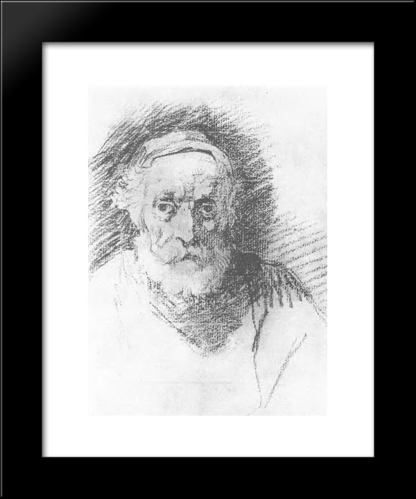 The Old Man'S Head 20x24 Black Modern Wood Framed Art Print Poster by Kiprensky, Orest