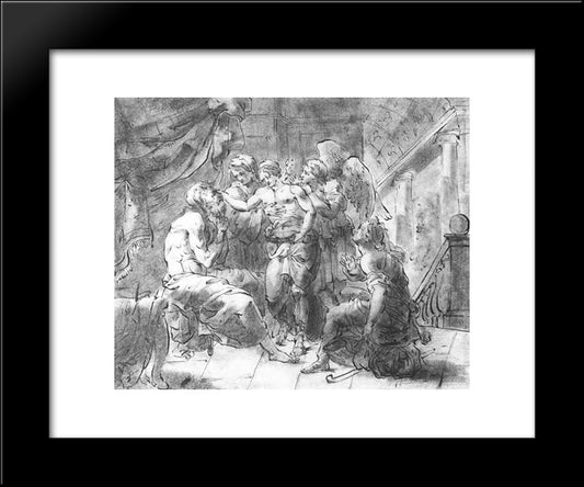 Tobias And His Blind Father 20x24 Black Modern Wood Framed Art Print Poster by Kiprensky, Orest