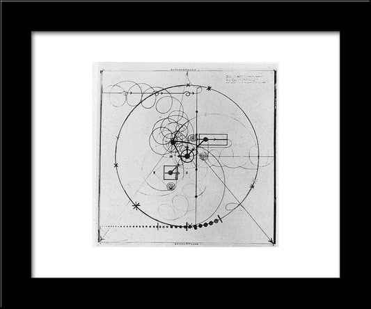Diagram For Gesture Dance 20x24 Black Modern Wood Framed Art Print Poster by Schlemmer, Oskar