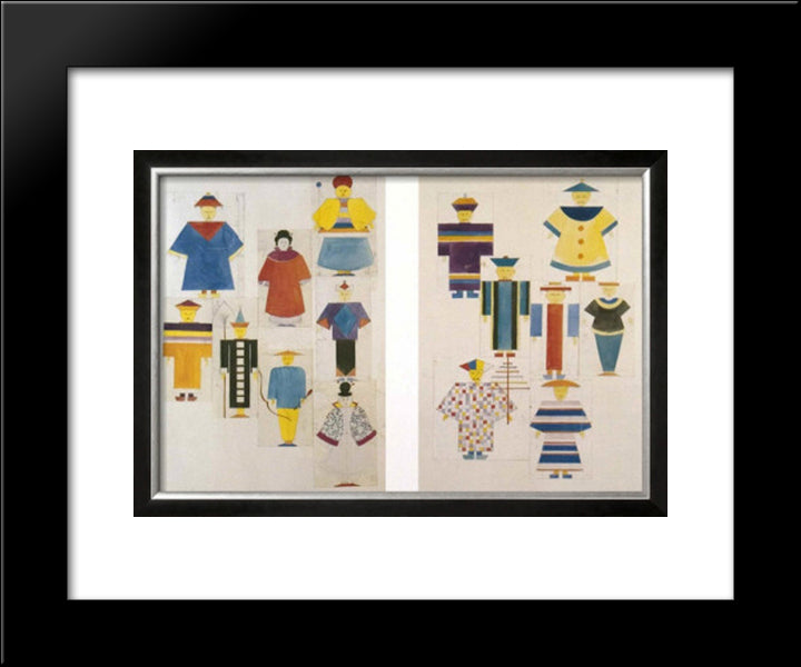 Die Nachtigall 20x24 Black Modern Wood Framed Art Print Poster by Schlemmer, Oskar