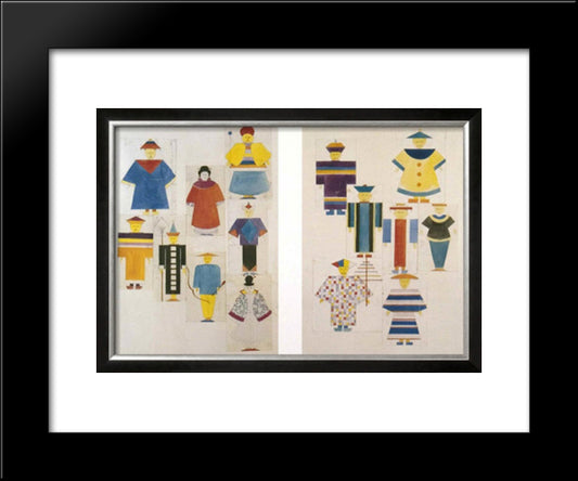 Die Nachtigall 20x24 Black Modern Wood Framed Art Print Poster by Schlemmer, Oskar
