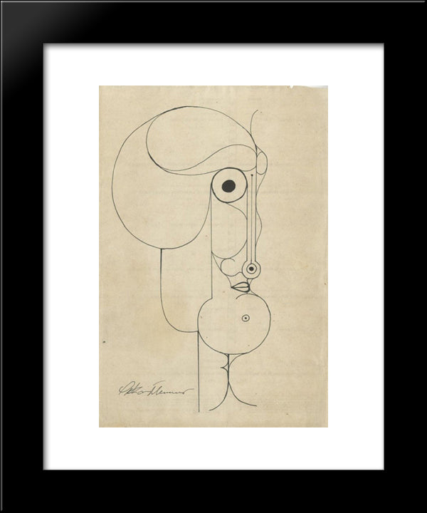 Kopf 20x24 Black Modern Wood Framed Art Print Poster by Schlemmer, Oskar