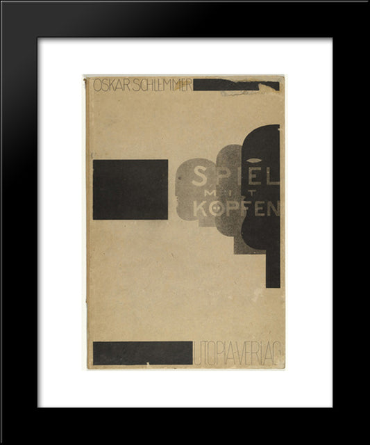 Play On Heads (Spiel Mit Kopfen) 20x24 Black Modern Wood Framed Art Print Poster by Schlemmer, Oskar