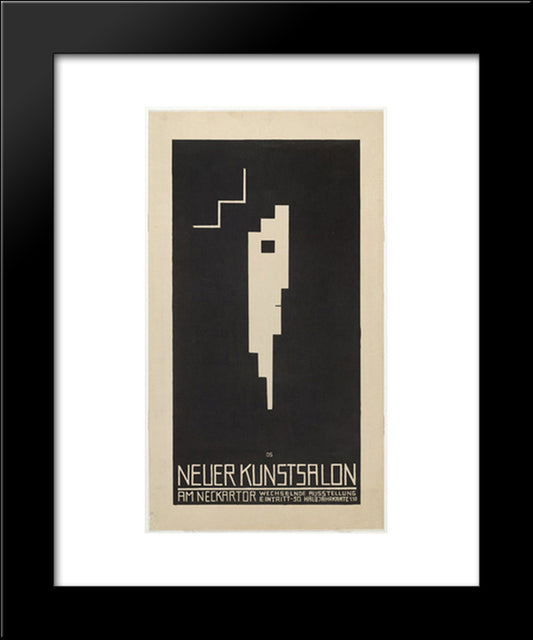 Poster For The Neuer Kunstsalon, Stuttgart (Plakat, Neuer Kunstsalon, Stuttgart) 20x24 Black Modern Wood Framed Art Print Poster by Schlemmer, Oskar