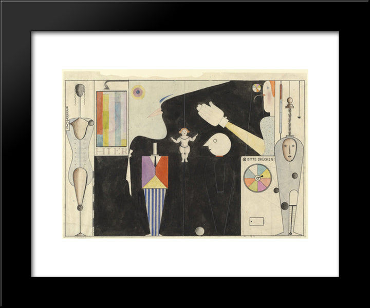 The Figural Cabinet (Das Figurale Kabinett) 20x24 Black Modern Wood Framed Art Print Poster by Schlemmer, Oskar