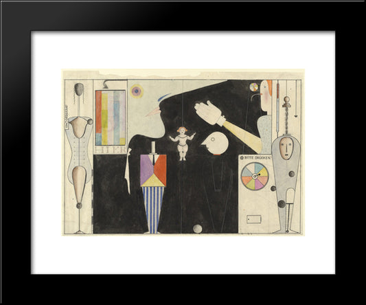 The Figural Cabinet (Das Figurale Kabinett) 20x24 Black Modern Wood Framed Art Print Poster by Schlemmer, Oskar
