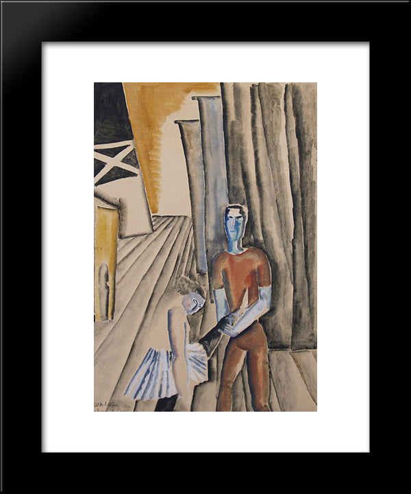 Backstage At The Casino De Paris 20x24 Black Modern Wood Framed Art Print Poster by Zadkine, Ossip