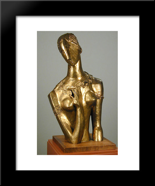 Carol Janeway Bust 20x24 Black Modern Wood Framed Art Print Poster by Zadkine, Ossip