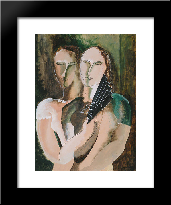 Couple To The Range 20x24 Black Modern Wood Framed Art Print Poster by Zadkine, Ossip
