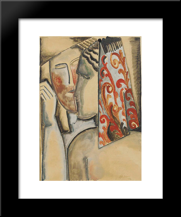 Couple 20x24 Black Modern Wood Framed Art Print Poster by Zadkine, Ossip