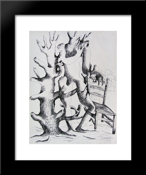 Daphne 20x24 Black Modern Wood Framed Art Print Poster by Zadkine, Ossip