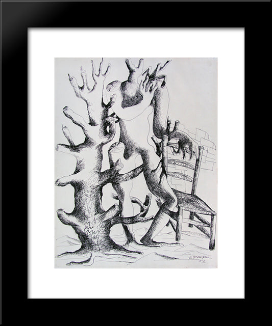 Daphne 20x24 Black Modern Wood Framed Art Print Poster by Zadkine, Ossip