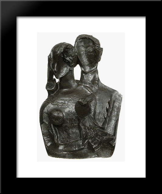 Double Portrait Of Nel And Henk Wiegersma 20x24 Black Modern Wood Framed Art Print Poster by Zadkine, Ossip