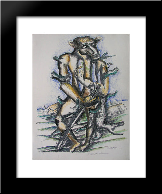 Geryon 20x24 Black Modern Wood Framed Art Print Poster by Zadkine, Ossip