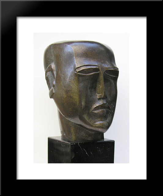 Human Head 20x24 Black Modern Wood Framed Art Print Poster by Zadkine, Ossip