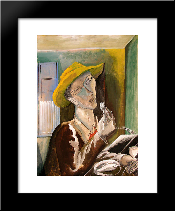 Man With The Yellow Hat 20x24 Black Modern Wood Framed Art Print Poster by Zadkine, Ossip