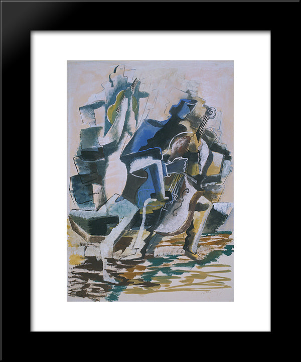 Musicians 20x24 Black Modern Wood Framed Art Print Poster by Zadkine, Ossip