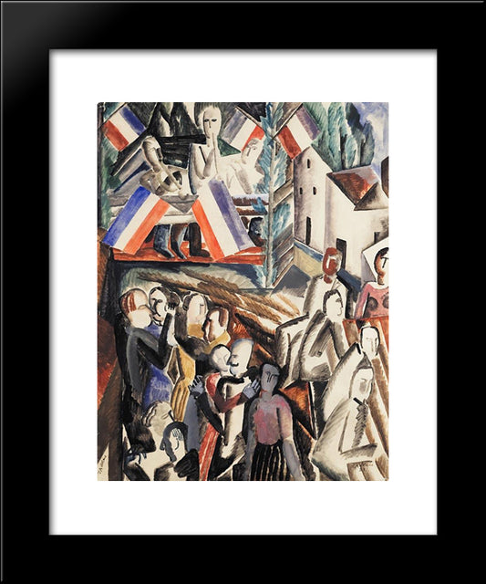 The Ball July 14 20x24 Black Modern Wood Framed Art Print Poster by Zadkine, Ossip