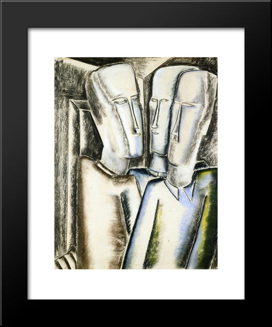 Three Men 20x24 Black Modern Wood Framed Art Print Poster by Zadkine, Ossip