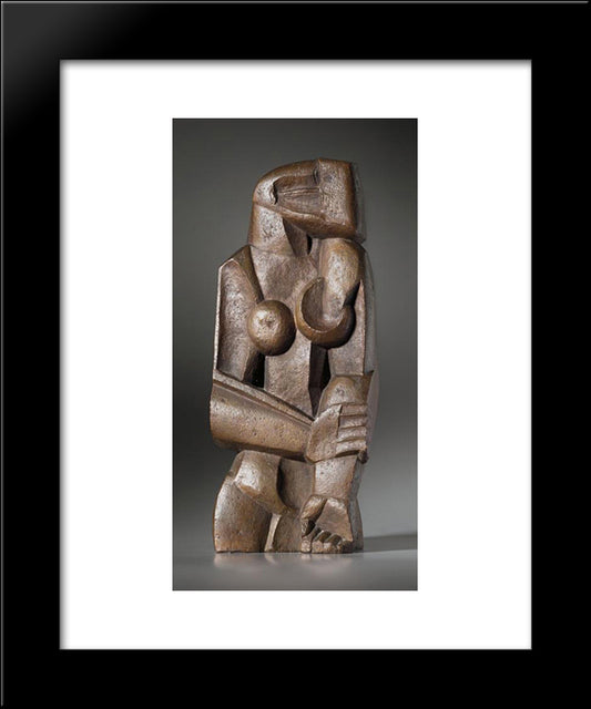 Woman Standing 20x24 Black Modern Wood Framed Art Print Poster by Zadkine, Ossip