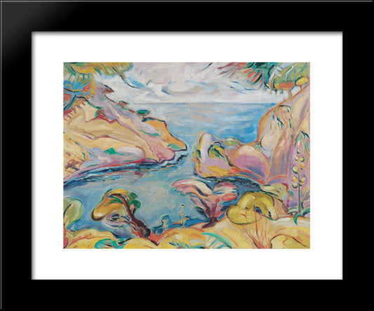 Calanque Du Mugel A La Ciotat 20x24 Black Modern Wood Framed Art Print Poster by Friesz, Othon