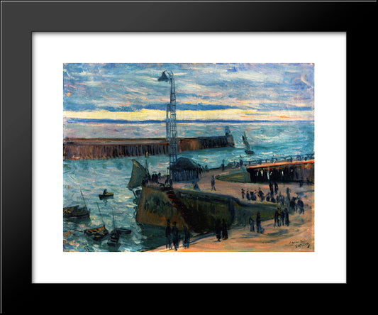 Le Haver, The Port Entrance 20x24 Black Modern Wood Framed Art Print Poster by Friesz, Othon