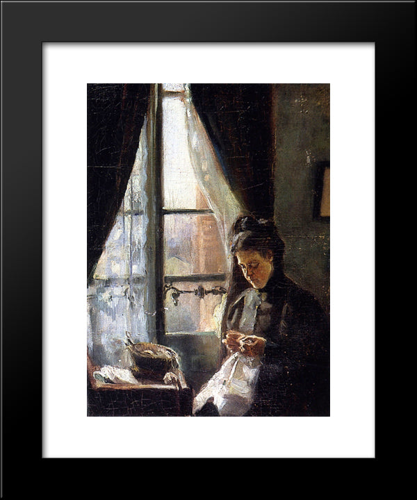 Portrait Of The Artist'S Mother 20x24 Black Modern Wood Framed Art Print Poster by Friesz, Othon