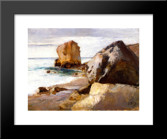 Rocky Coast 20x24 Black Modern Wood Framed Art Print Poster by Friesz, Othon